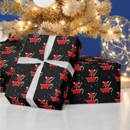 Papier Cadeau Christmas Bow On Holiday Martini with Candy Cane