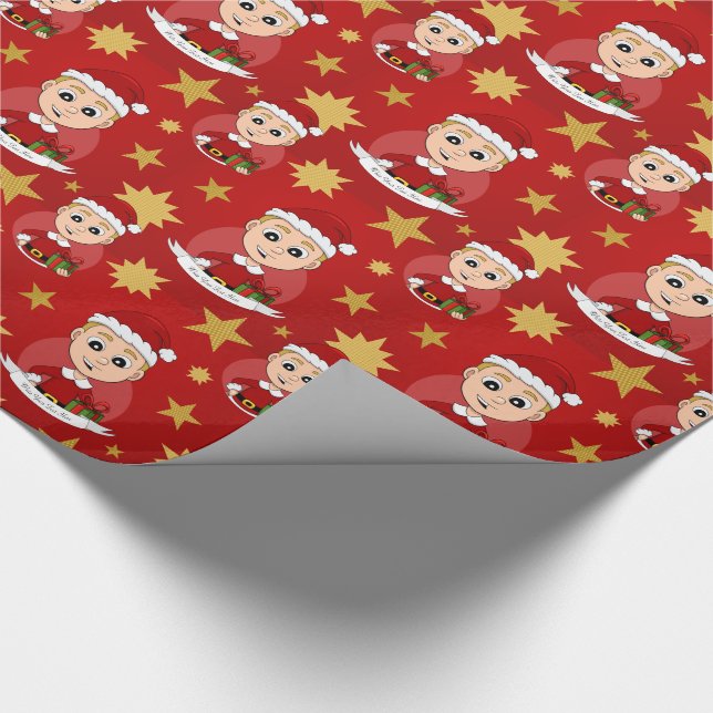 Papier Cadeau Christmas boy cartoon wrapping paper (Coin)