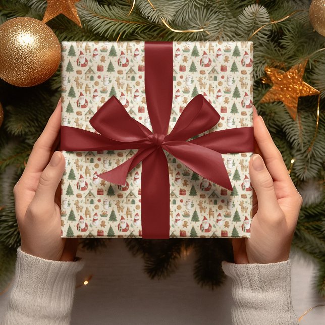 Papier Cadeau Christmas Cute Pattern | Holiday Wrapping Paper (Créateur téléchargé)
