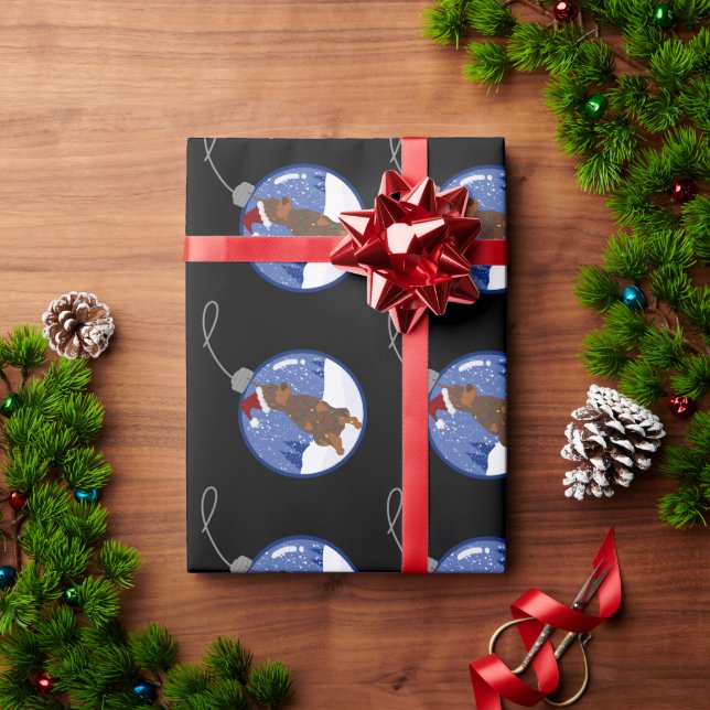 Papier Cadeau Christmas Doberman Pinscher (Cadeau de vacances)