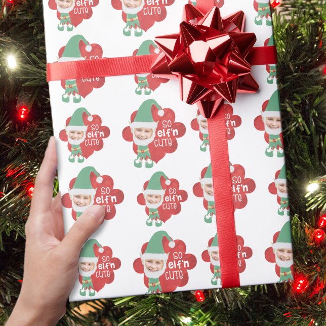 Papier Cadeau Christmas Elf One Photo SO ELFn CUTE Disant (Créateur téléchargé)
