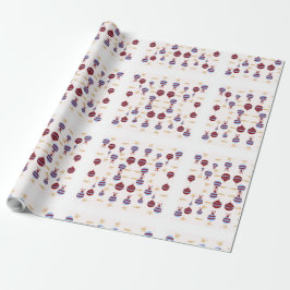 Papier Cadeau Christmas Gift Wrap with Colorful Garlands