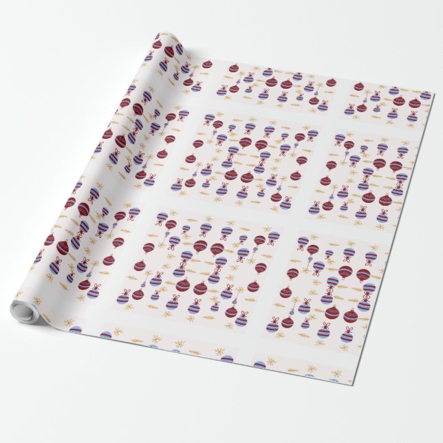 Papier Cadeau Christmas Gift Wrap with Colorful Garlands (Déroulé)