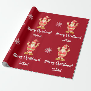 Papier Cadeau Christmas Gingerbread Brown Père Noël Personnalise