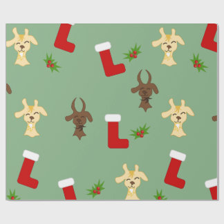 Papier Cadeau Christmas Goats with Stockings and Mistletoe Funny