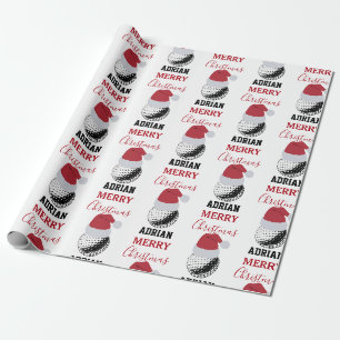 Papier Cadeau Christmas Golf Ball Sports Nom personnalisé