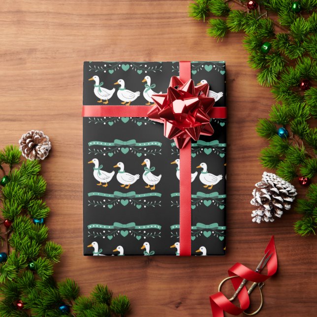 Papier Cadeau Christmas Goose Funny Goose Lover Xmas  (Cadeau de vacances)
