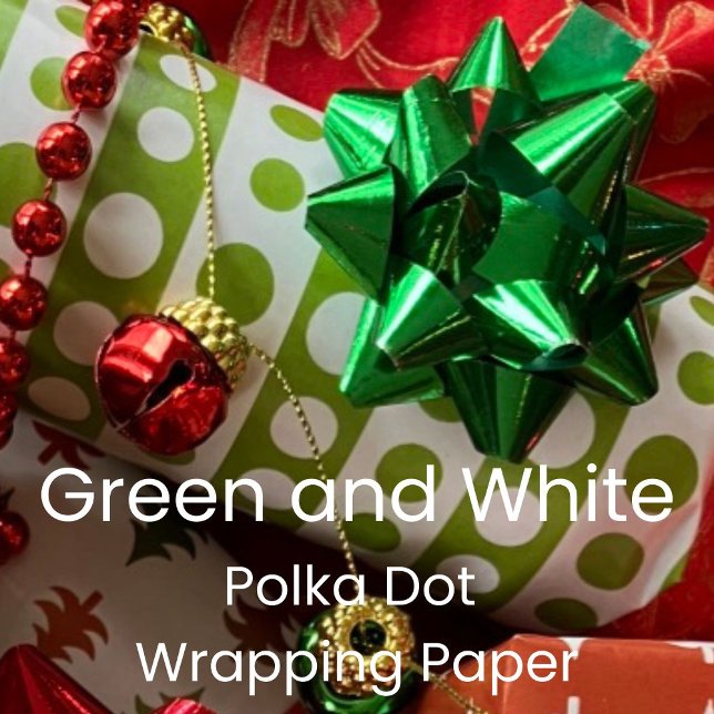 Papier Cadeau Christmas Green and White Polka Dots (Créateur téléchargé)