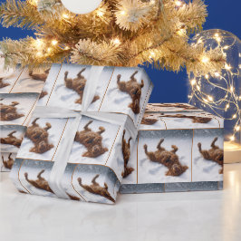 Papier Cadeau Christmas Irish Setter Making a Snow Angel