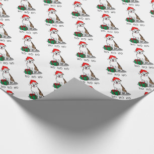 Papier Cadeau Christmas Père Noël Pit Bull (lt brindle white 3) 