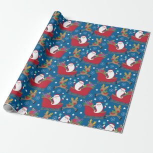 Papier Cadeau Christmas Père Noël Reindeer