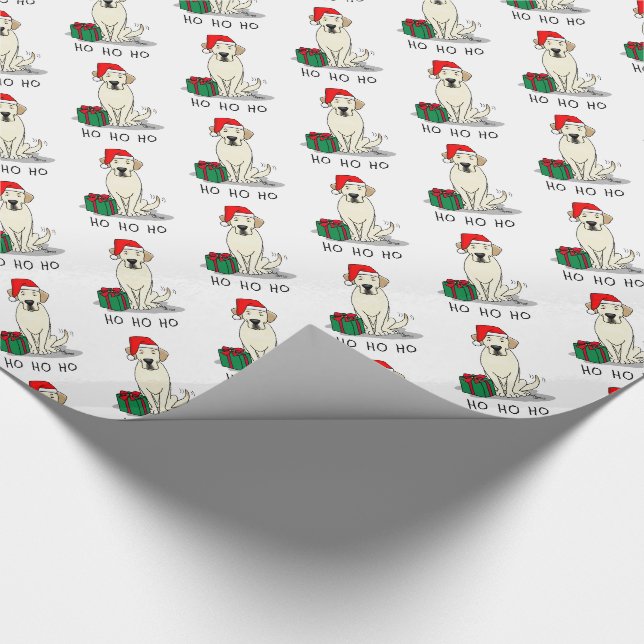 Papier Cadeau Christmas Père Noël Yellow Labrador Retriever Cute (Coin)