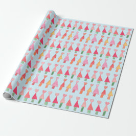 Papier Cadeau Christmas Tree Hearts Wrapping Paper