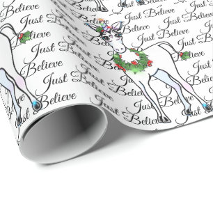 Papier Cadeau Christmas Unicorn, juste croire