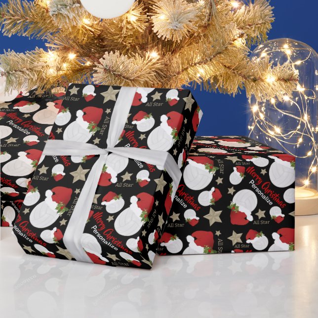 Papier Cadeau Christmas Volleyball All Star - Personnaliser (Vacances)