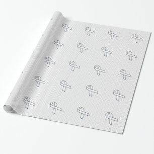 Papier Cadeau Chrome Comme Blanc Knit Ribbon Sensibilisation Imp