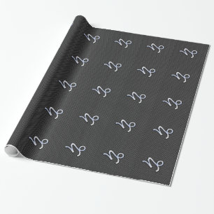 Papier Cadeau Chrome comme Capricorne Signe noir fibre de carbon