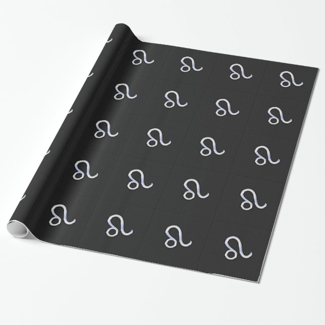 Papier Cadeau Chrome comme Leo Zodiac Signe sur la peau du serpe (Déroulé)