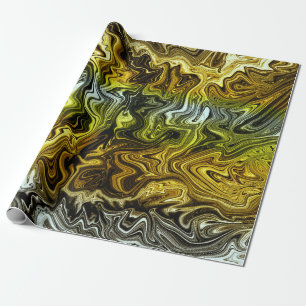 Papier Cadeau Chrome Liquide Metallic Gold Cool Party