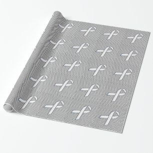 Papier Cadeau Chrome White Ribbon Sensibilisation Carbone Fibre 