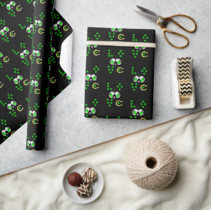 Papier Cadeau Chuck Shamrock Dublin Day Horseshoe irlandais