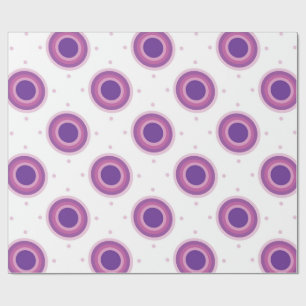 Papier Cadeau Cible Taureau Violet Points Ronds Cercles