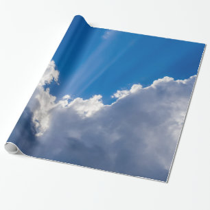 Papier Cadeau Ciel bleu avec les nuages et le rayon du soleil