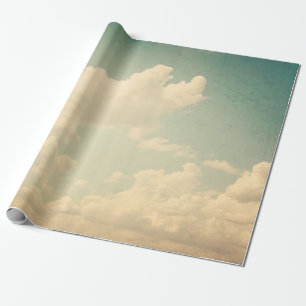 Papier Cadeau Ciel bleu avec un peu de blanc bouffant nuageux, v