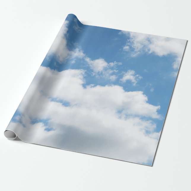 Papier Cadeau ciel, météo, nature, blanc, bleu, nuage, soleil (Déroulé)
