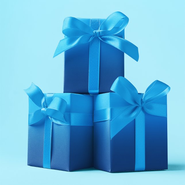 Papier Cadeau Ciel moderne et Ombre bleu profond classique (Modern Sky and Classic Deep Blue Ombre Wrapping Paper)