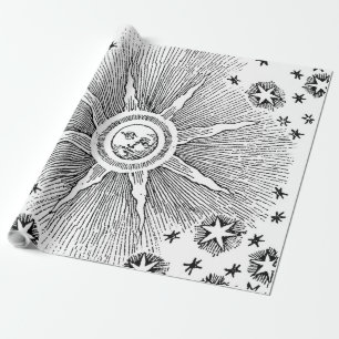 Papier Cadeau Ciel Nocturne Antique Étoiles Solaires Zodiaque Mé