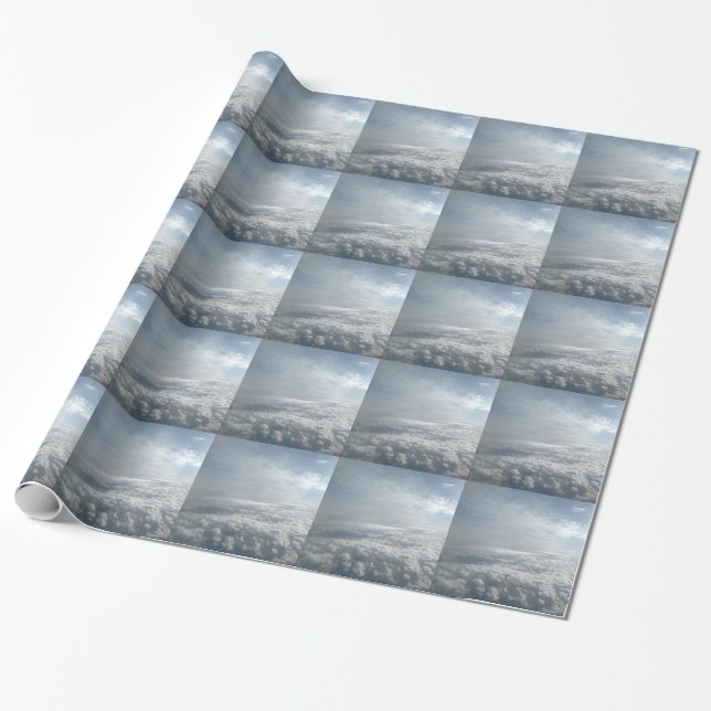 Papier Cadeau Ciel, Vue Avion, Beaux Nuages (Déroulé)