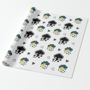 Papier Cadeau "Ciels orageux : Papier à enveloppement nuageux et