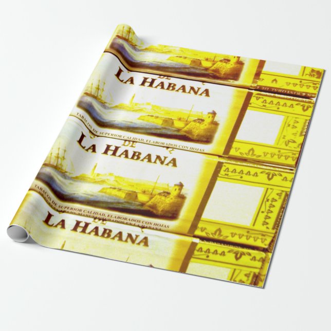 Papier Cadeau Cigares cubains | La Habana | Papier à envelopper (Déroulé)
