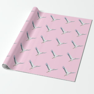 Papier Cadeau cigognes blanches en papier d'emballage