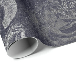 Papier Cadeau Cimetière Floral rose Métal Gris Mur noir