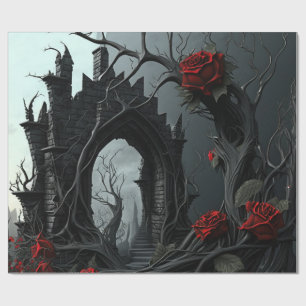 Papier Cadeau Cimetière gothique Jardin Rose