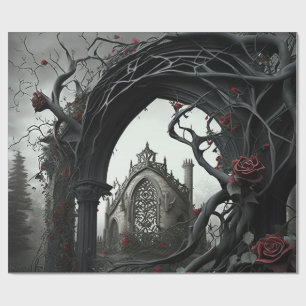 Papier Cadeau Cimetière gothique Jardin Rose
