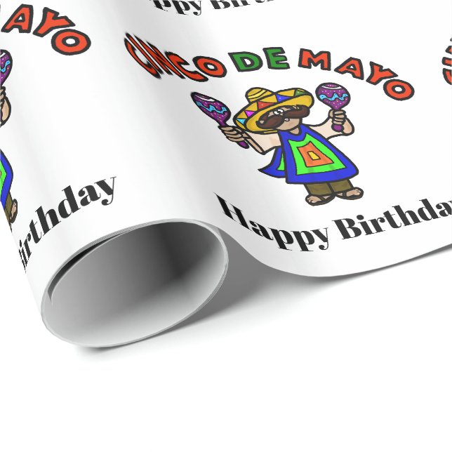 Papier Cadeau Cinco de Mayo Anniversaire Cadeau Personnaliser It (Coin rond)