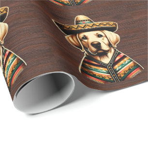 Papier Cadeau Cinco De Mayo Labrador Retriever Poncho Sombrero