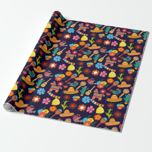 Papier Cadeau Cinco De Mayo Mexicain mignon motif