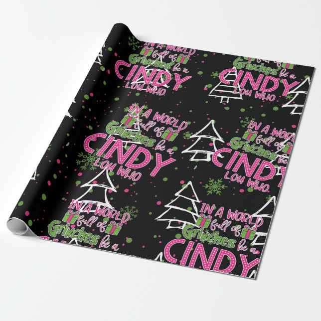 Papier Cadeau Cindy Lou Qui Enveloppe Du Papier (Déroulé)