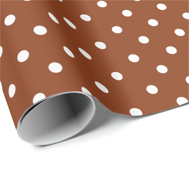 Papier Cadeau Cinnamon Brown| Papier à enveloppement à points Po (Coin rond)