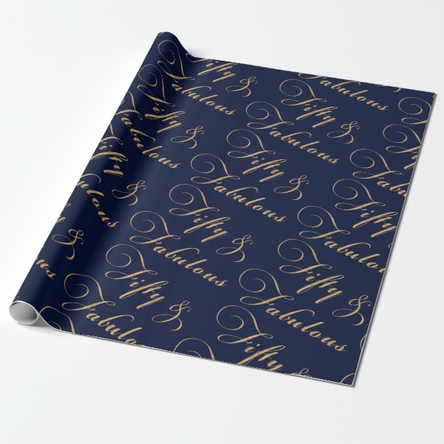 Papier Cadeau Cinquante élégants et marine fabuleuse d'or (Déroulé)