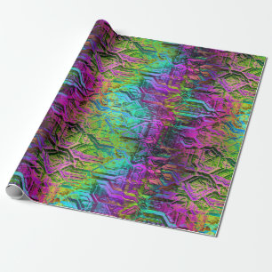 Papier Cadeau circuit anodisé arc-en-ciel en titane :