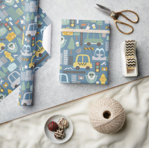 Papier Cadeau Circulation en ville Transport Enfants