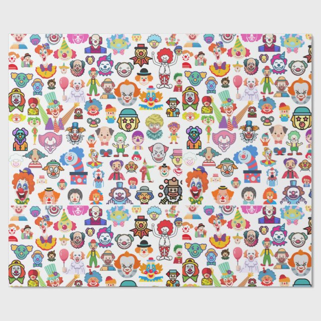 Papier Cadeau Circus Clown Gift Wrap Party Wrapping Paper (Plat)