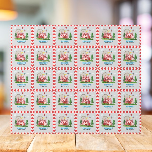 Papier Cadeau Cirque Carnaval Thème Anniversaire Fête (Créateur téléchargé)