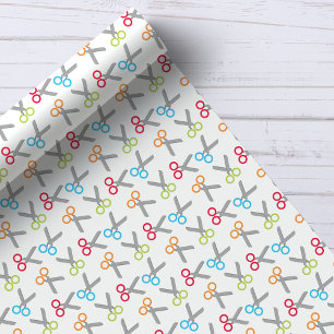 Papier Cadeau Ciseaux Mignons École Enfants Professeur Motif