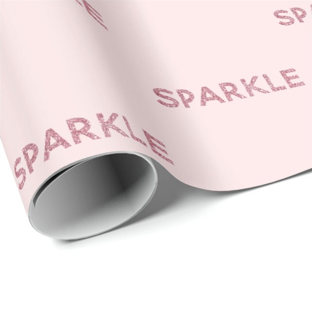 Papier Cadeau Citation de Parties scintillant Fille Blush Pink (Coin rond)